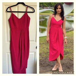 Hot pink midi dress